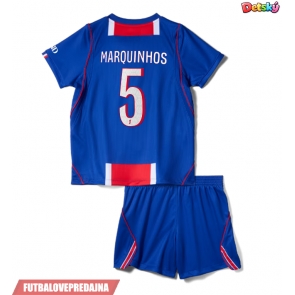Lacne Dětský Futbalové dres Paris Saint-Germain Marquinhos #5 2026-27 Krátky Rukáv - Domáci (+ trenírky)